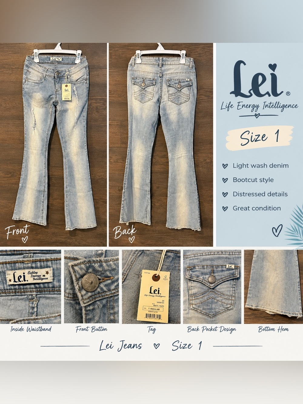 NWT LEI low rise flare jeans